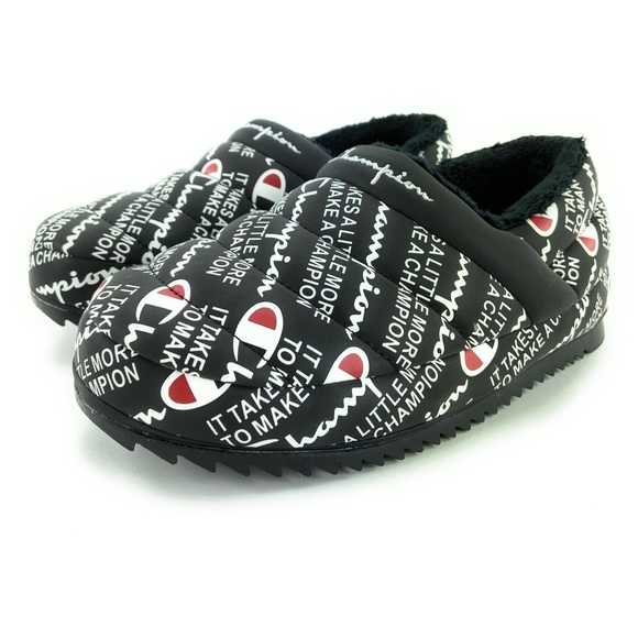 Champion Shoes Champion Womens Varsity Reflective Black Slippers